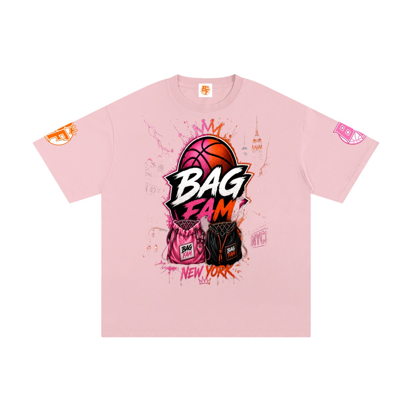 BAG FAM'S  (WORLDS COLLIDE NYC Pure Cotton T-Shirt) unisex