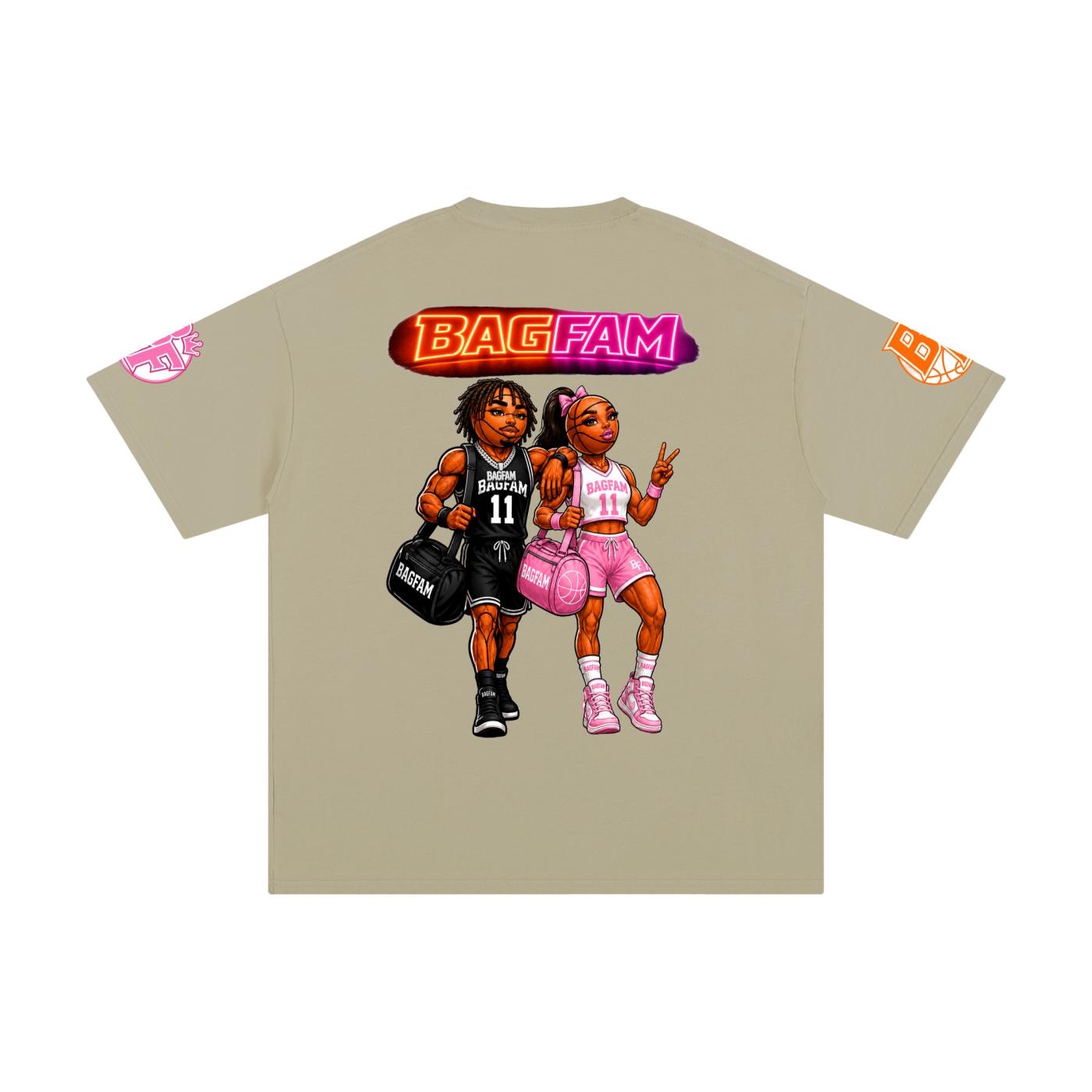BAG FAM'S  (WORLDS COLLIDE NYC Pure Cotton T-Shirt) unisex
