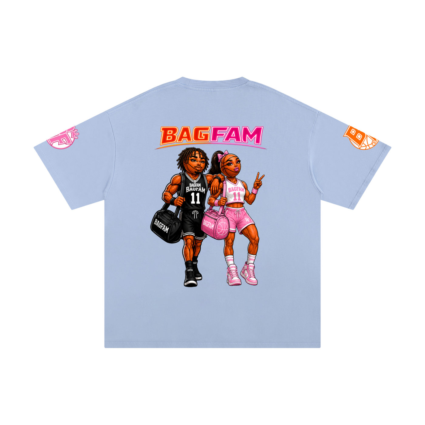 BAG FAM'S  (WORLDS COLLIDE NYC Pure Cotton T-Shirt) unisex
