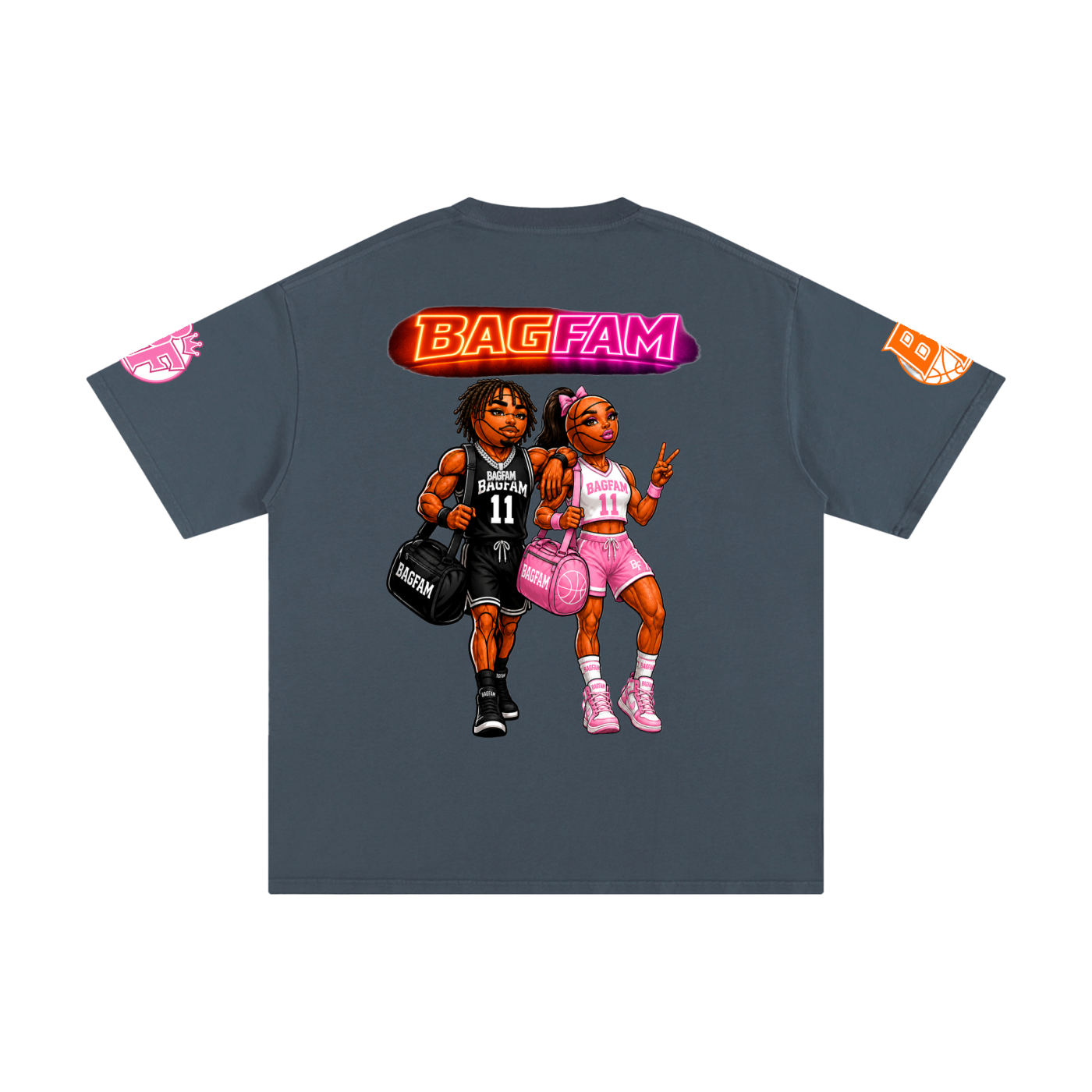 BAG FAM'S  (WORLDS COLLIDE NYC Pure Cotton T-Shirt) unisex