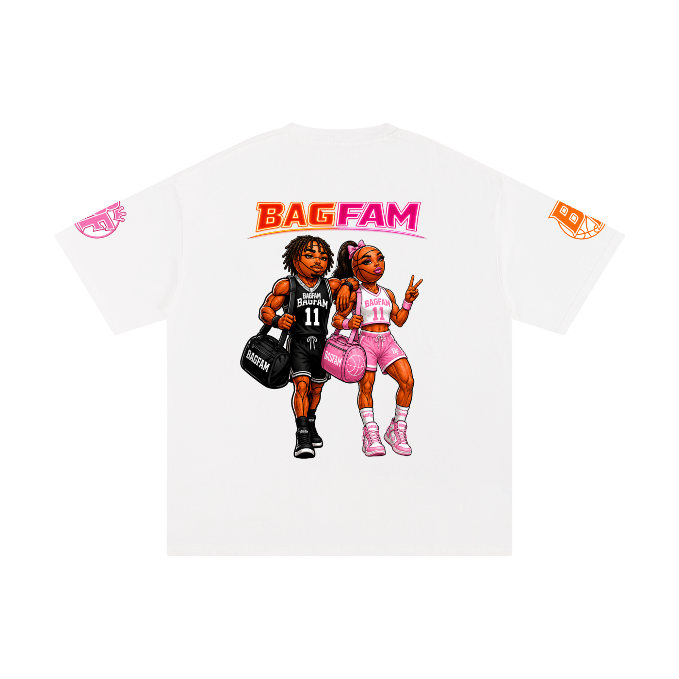 BAG FAM'S  (WORLDS COLLIDE NYC Pure Cotton T-Shirt) unisex