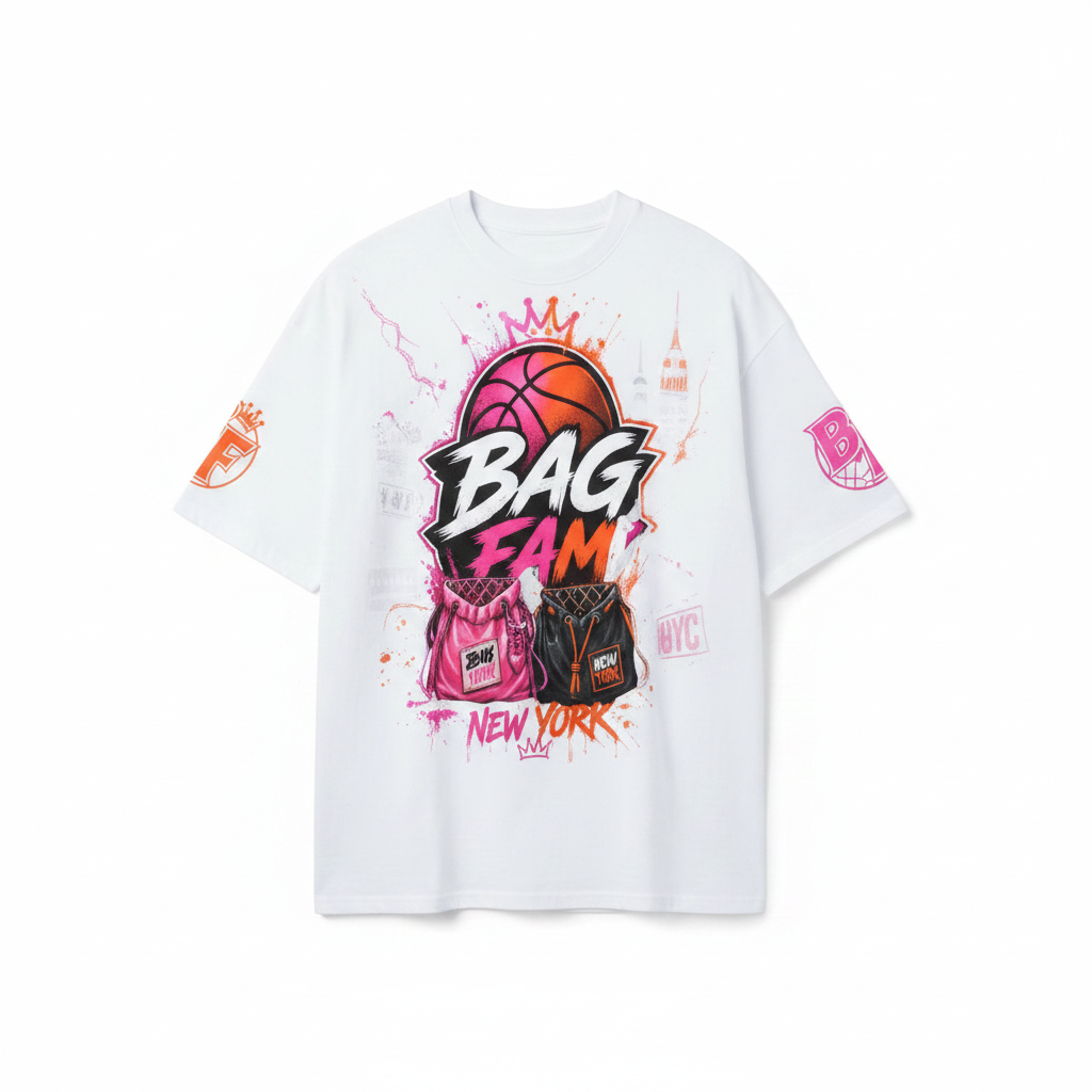BAG FAM'S  (WORLDS COLLIDE NYC Pure Cotton T-Shirt) unisex