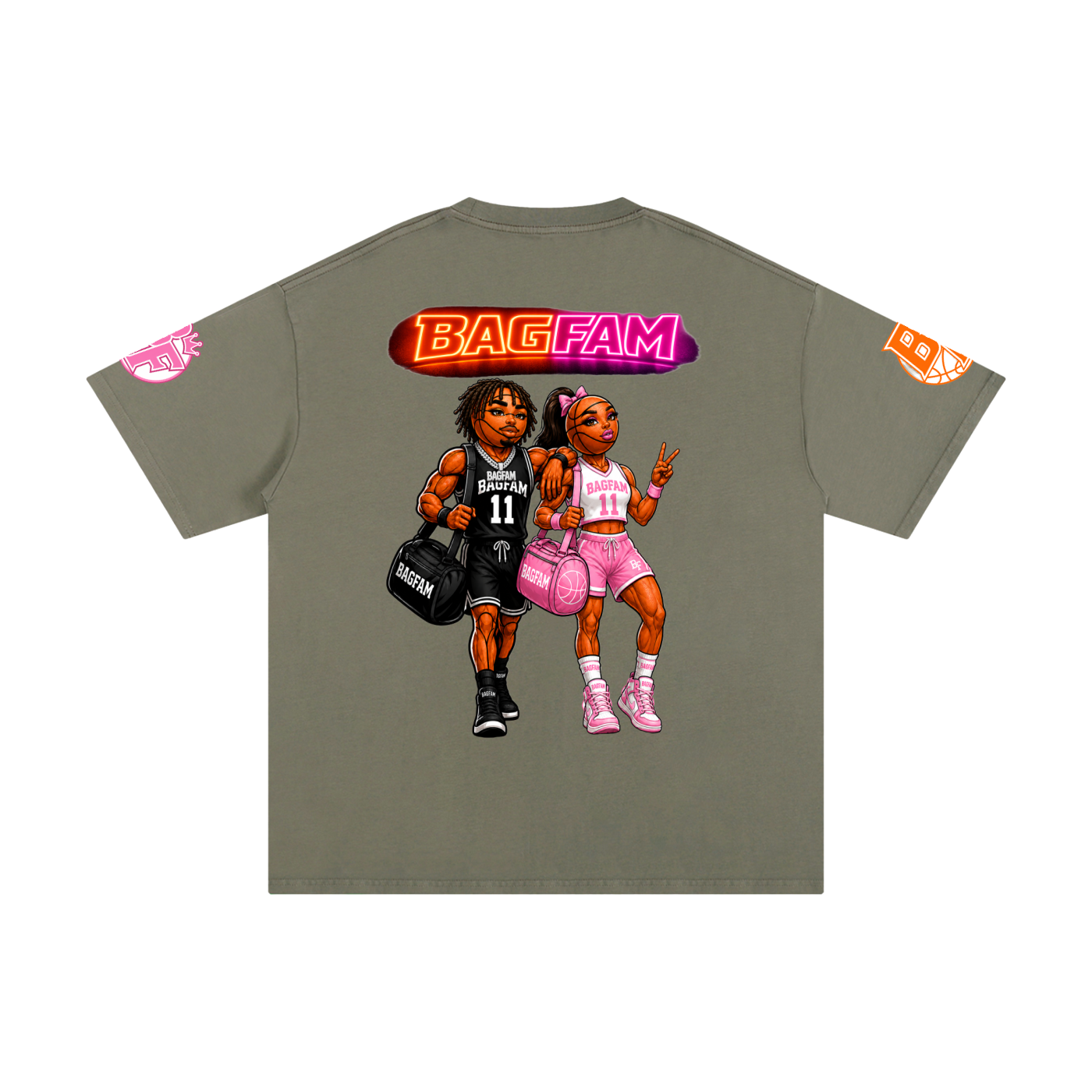 BAG FAM'S  (WORLDS COLLIDE NYC Pure Cotton T-Shirt) unisex