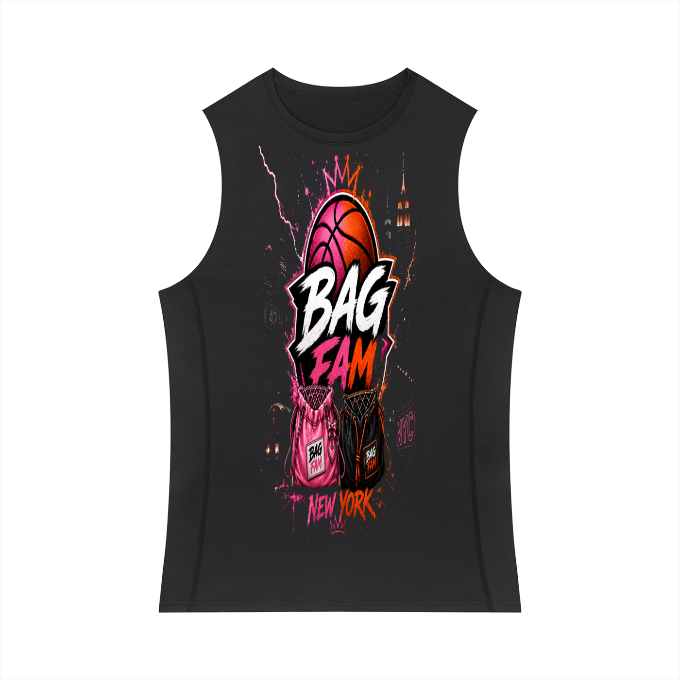 BAG FAM'S  (WORLDS COLLIDE NYC compression Tank Top) Unisex