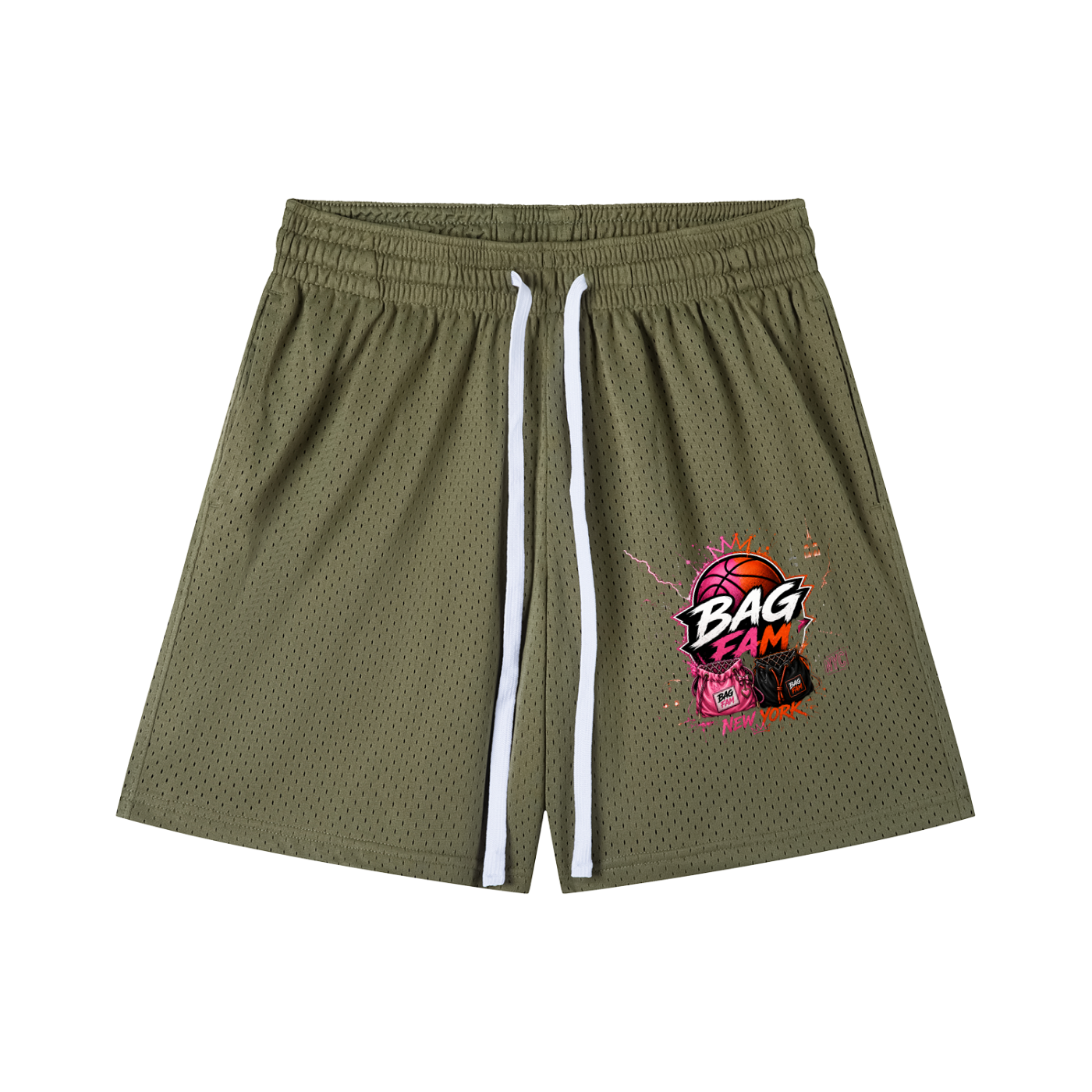 BAG FAM'S  (WORLDS COLLIDE NYC Mesh  Shorts) unisex