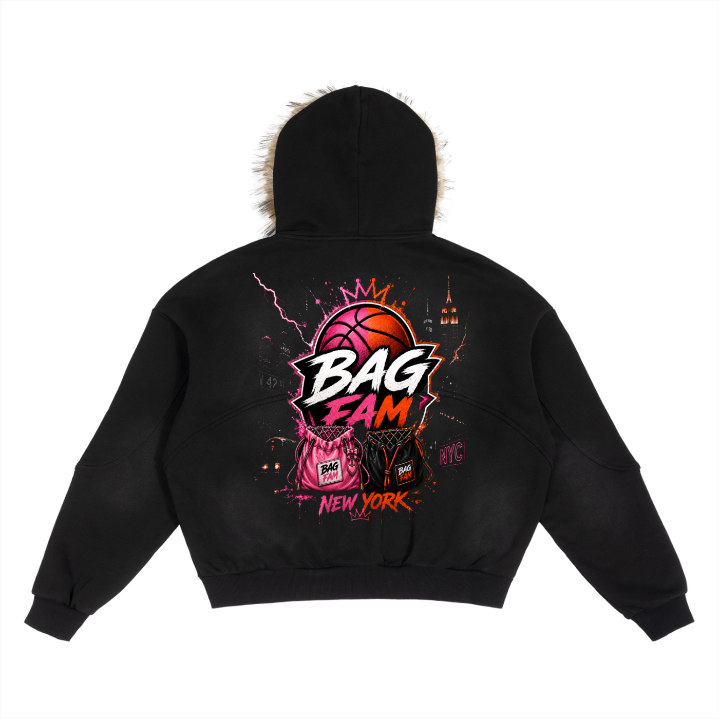 BAGFAM'S WORLD$/COLL!DE NYC Fur COAT) unisex