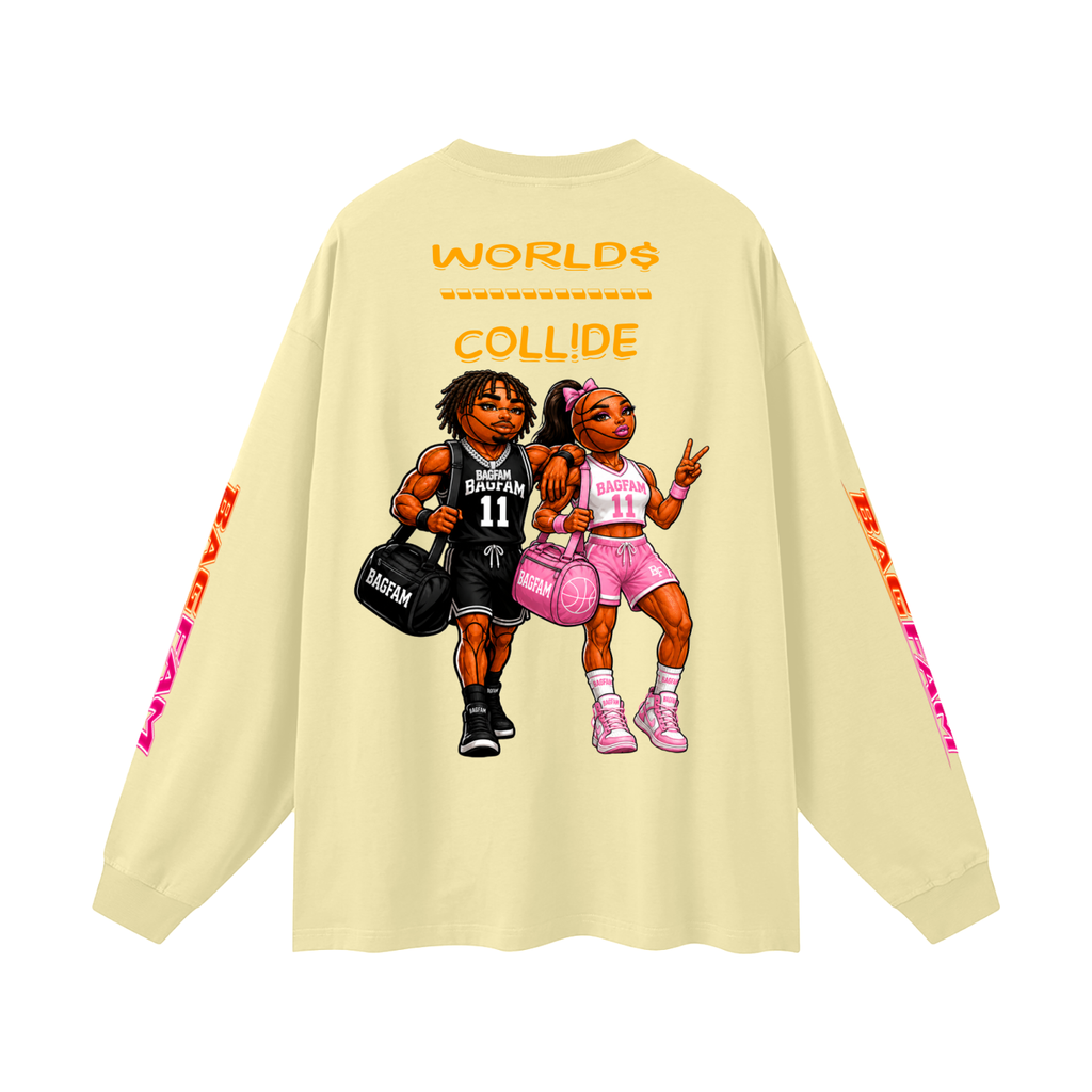 BAG FAM'S  (WORLDS COLLIDE NYC Long Sleeve T-Shirt) unisex