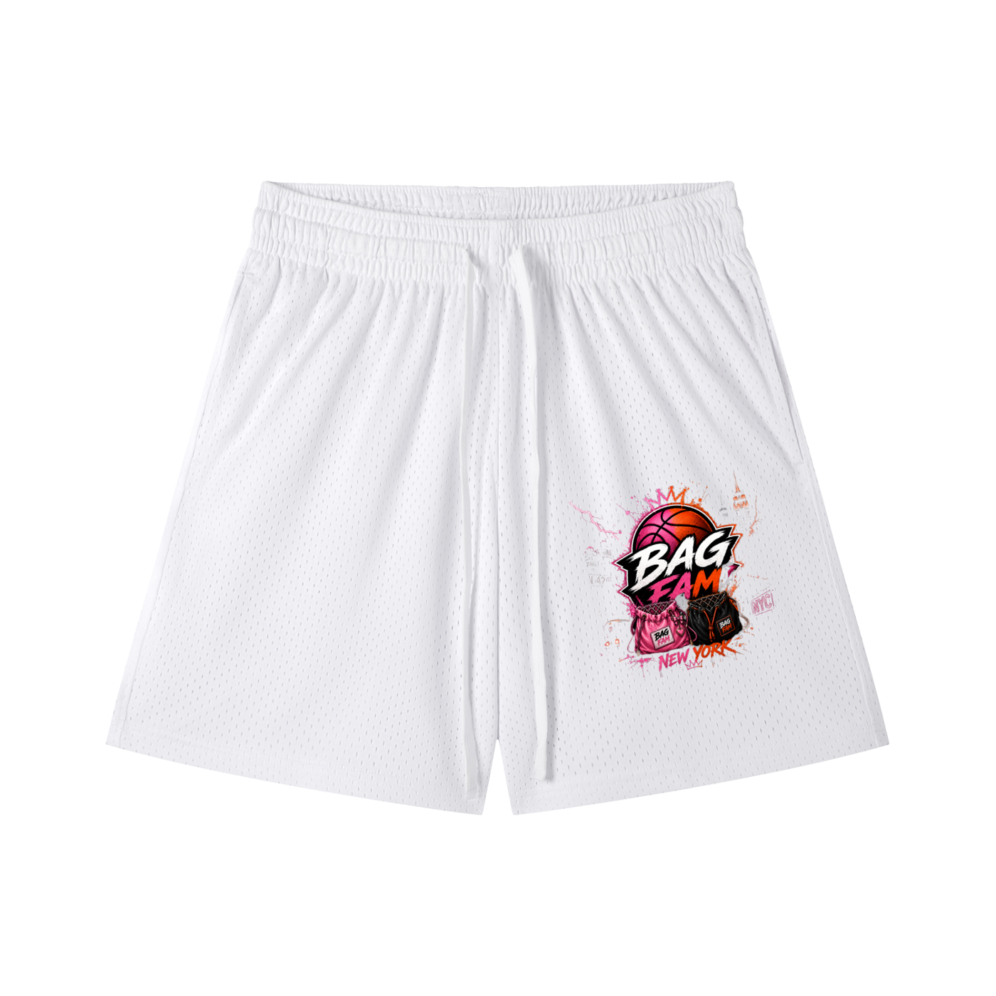 BAG FAM'S  (WORLDS COLLIDE NYC Mesh  Shorts) unisex