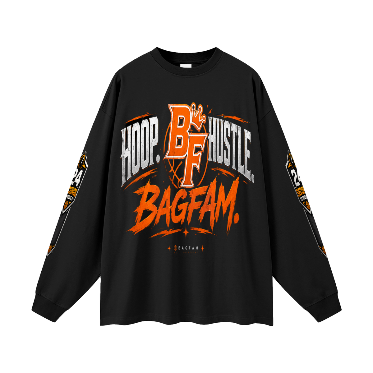 BAG FAM (SHOTCLOCK COLLECTION Oversized  Long Sleeve T-Shirt) men's