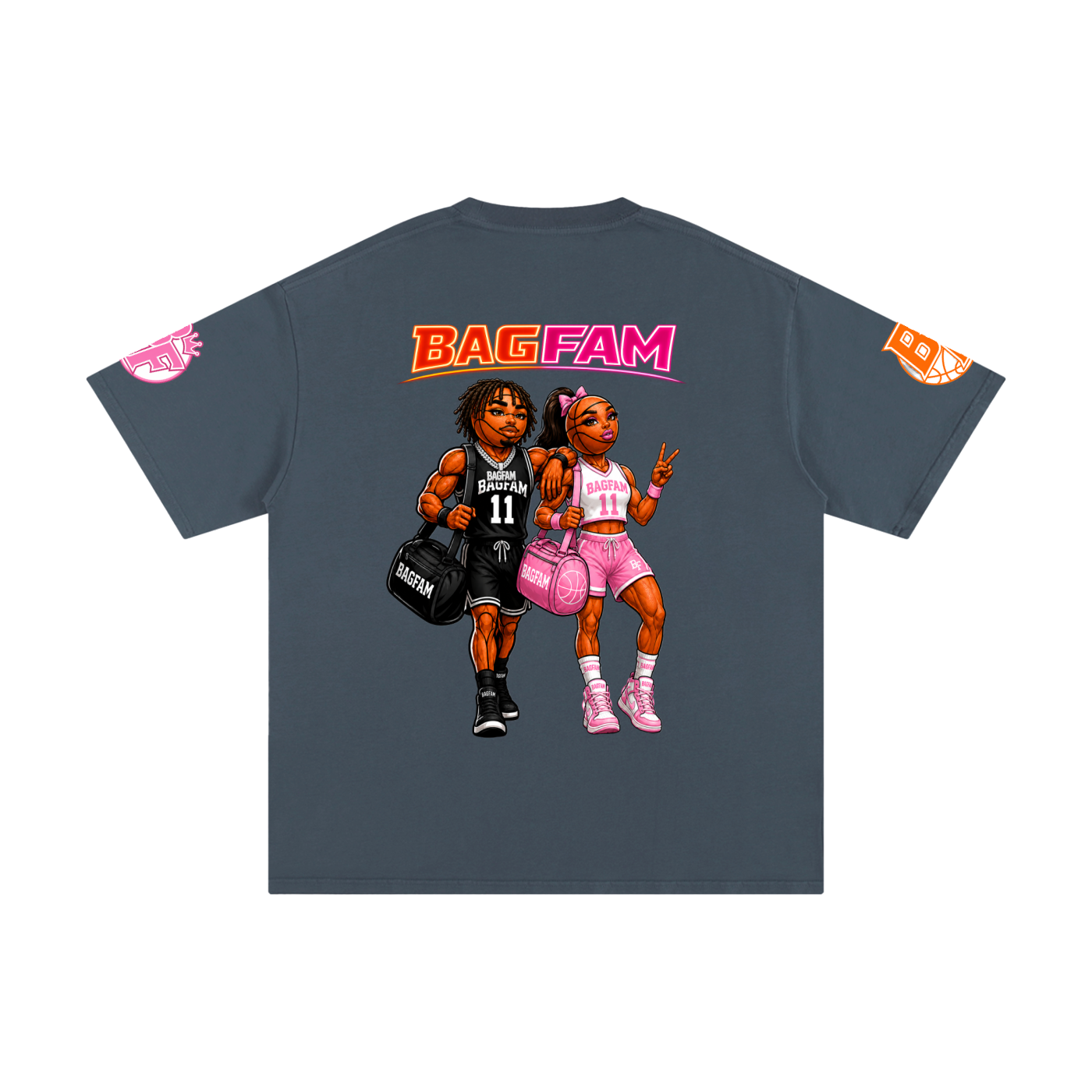 BAG FAM'S  (WORLDS COLLIDE NYC Pure Cotton T-Shirt) unisex