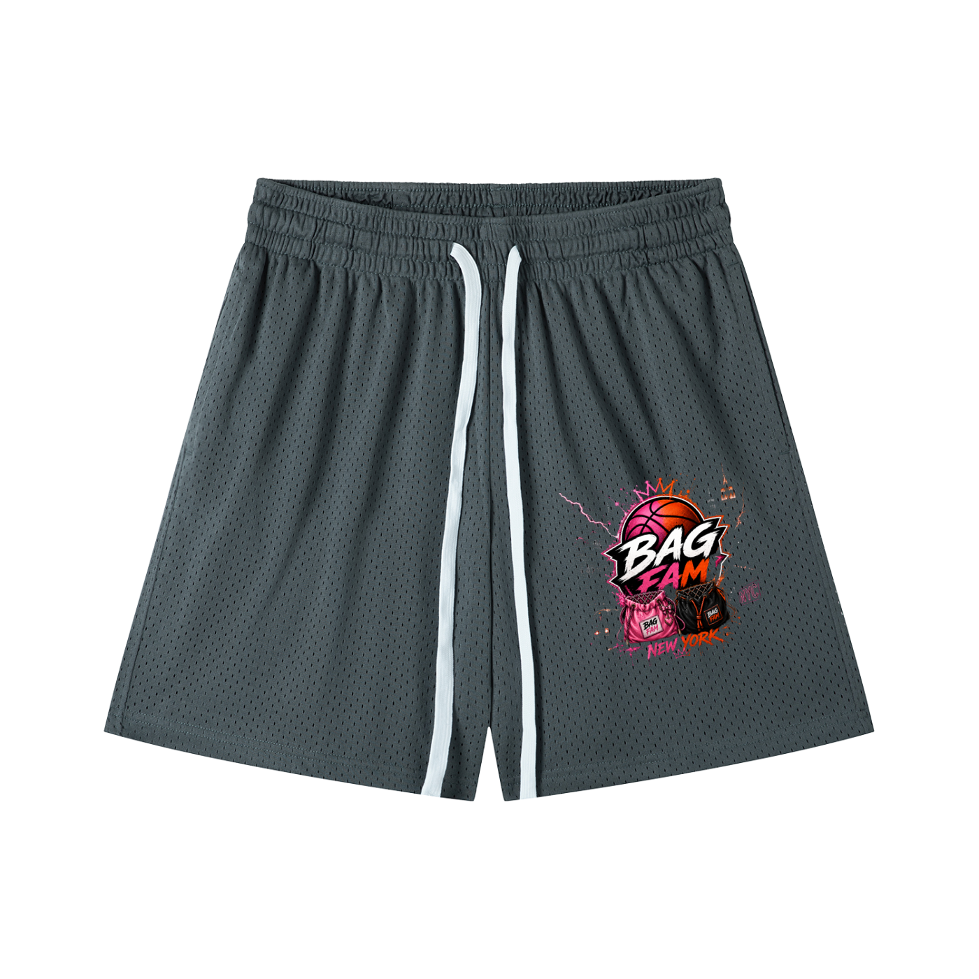 BAG FAM'S  (WORLDS COLLIDE NYC Mesh  Shorts) unisex