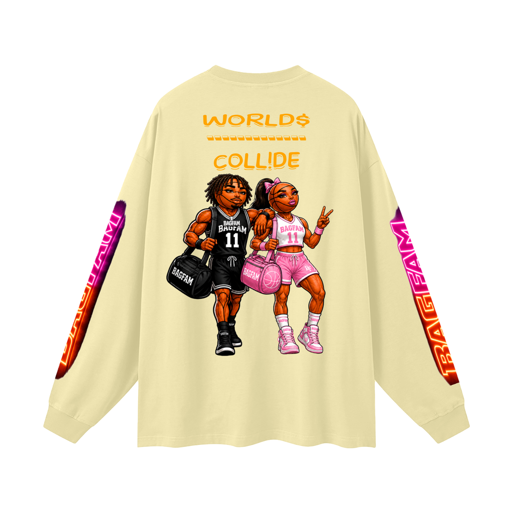 BAG FAM'S  (WORLDS COLLIDE NYC Long Sleeve T-Shirt) unisex