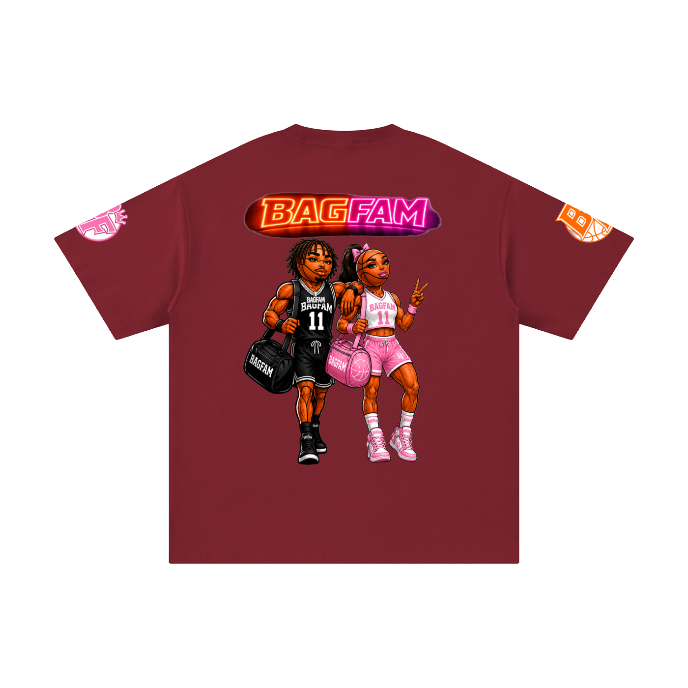 BAG FAM'S  (WORLDS COLLIDE NYC Pure Cotton T-Shirt) unisex