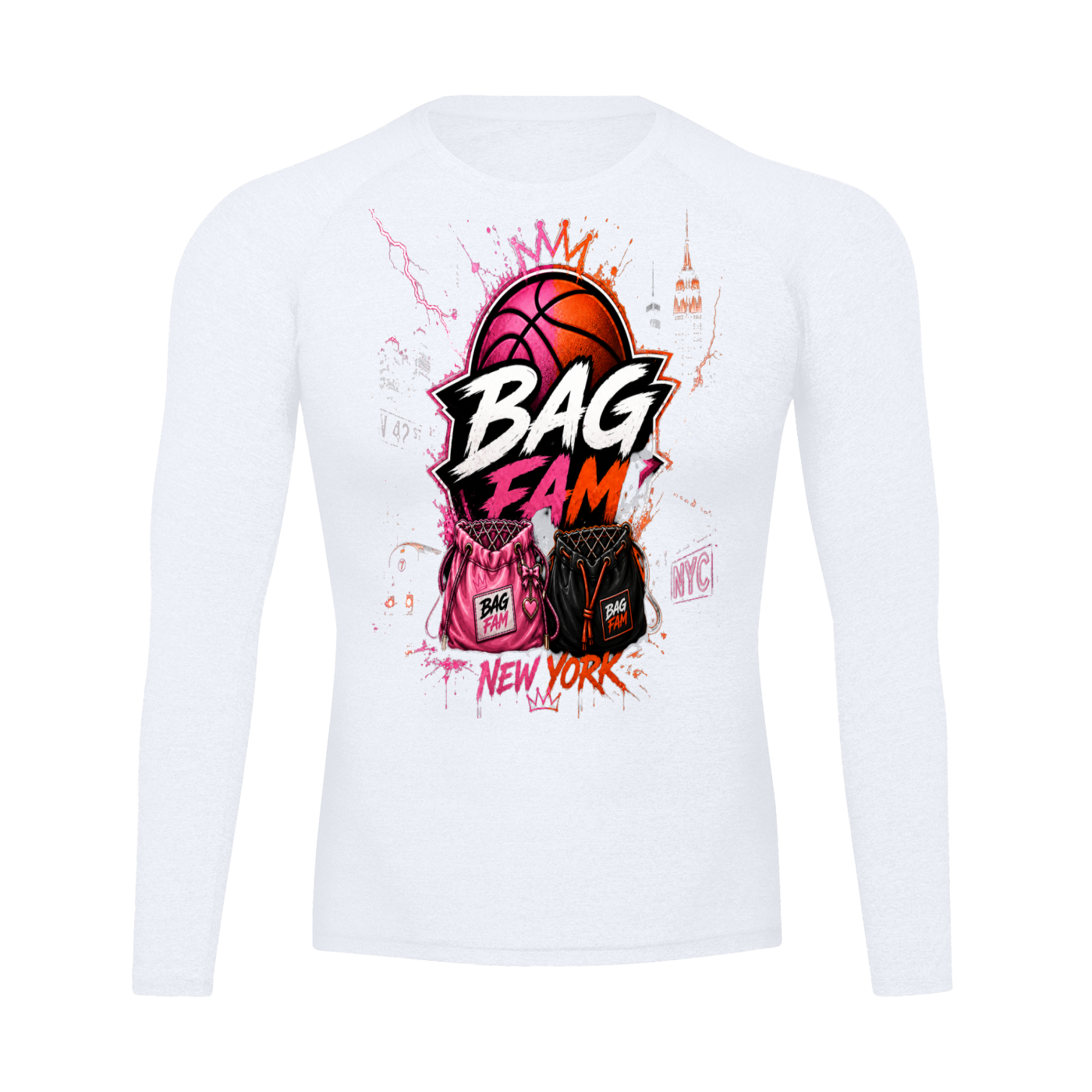 BAG FAM'S  (WORLDS COLLIDE NYC compression Long Sleeve T-Shirt) unisex