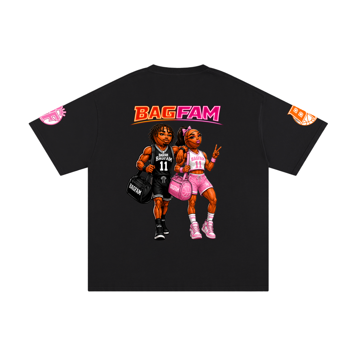 BAG FAM'S  (WORLDS COLLIDE NYC Pure Cotton T-Shirt) unisex