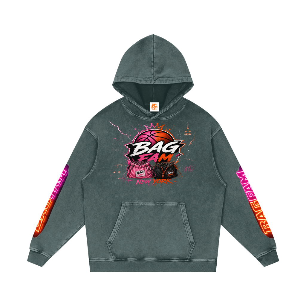 BAG FAM'S  (WORLDS COLLIDE NYC Loose Cotton Hoodie) unisex