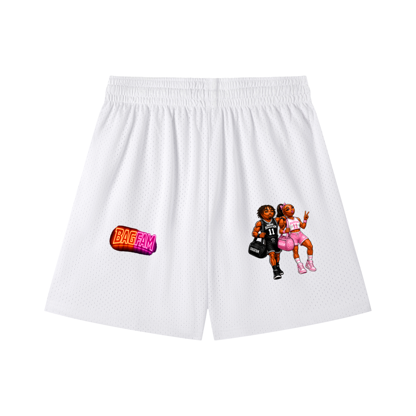 BAG FAM'S  (WORLDS COLLIDE NYC Mesh  Shorts) unisex