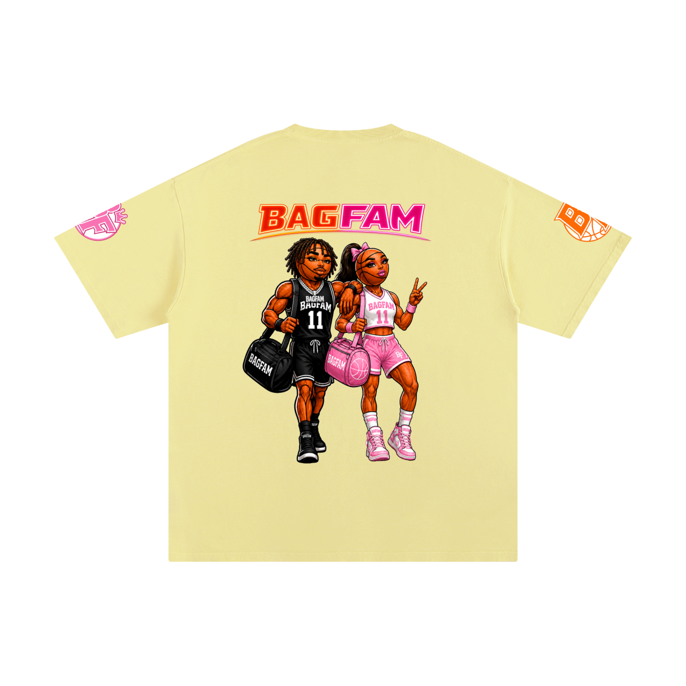 BAG FAM'S  (WORLDS COLLIDE NYC Pure Cotton T-Shirt) unisex