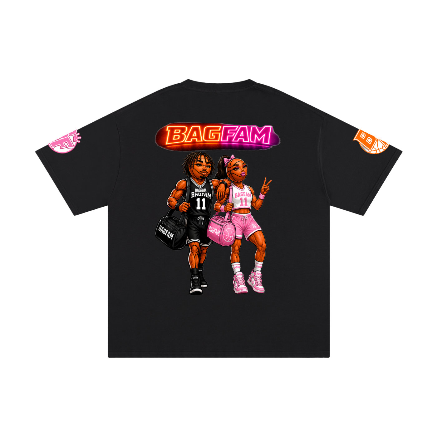 BAG FAM'S  (WORLDS COLLIDE NYC Pure Cotton T-Shirt) unisex