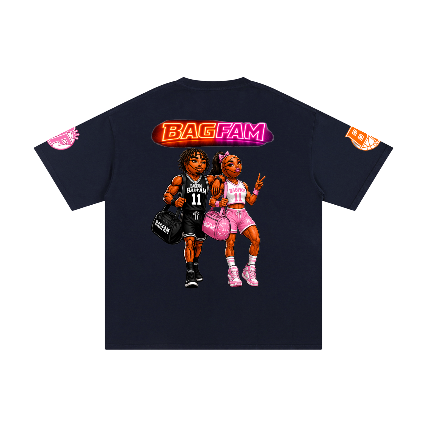 BAG FAM'S  (WORLDS COLLIDE NYC Pure Cotton T-Shirt) unisex
