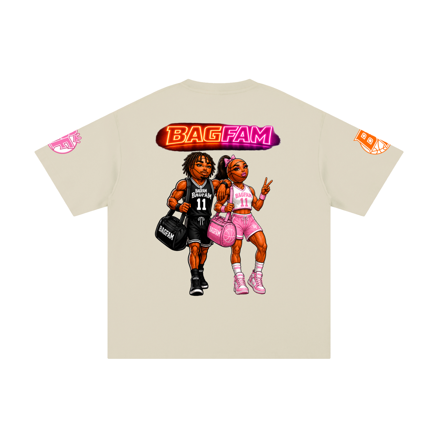 BAG FAM'S  (WORLDS COLLIDE NYC Pure Cotton T-Shirt) unisex