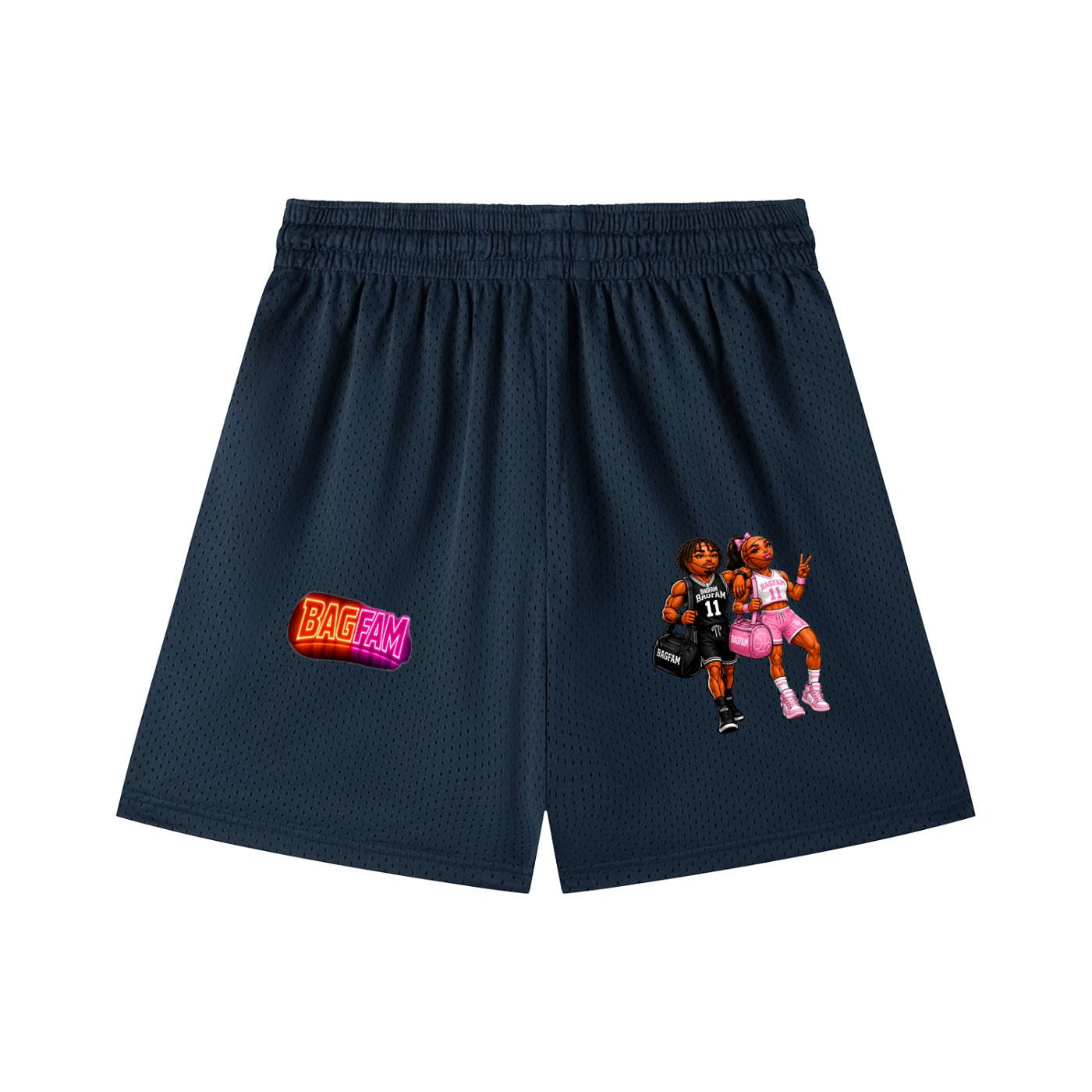 BAG FAM'S  (WORLDS COLLIDE NYC Mesh  Shorts) unisex