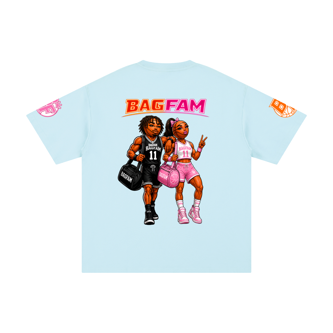 BAG FAM'S  (WORLDS COLLIDE NYC Pure Cotton T-Shirt) unisex