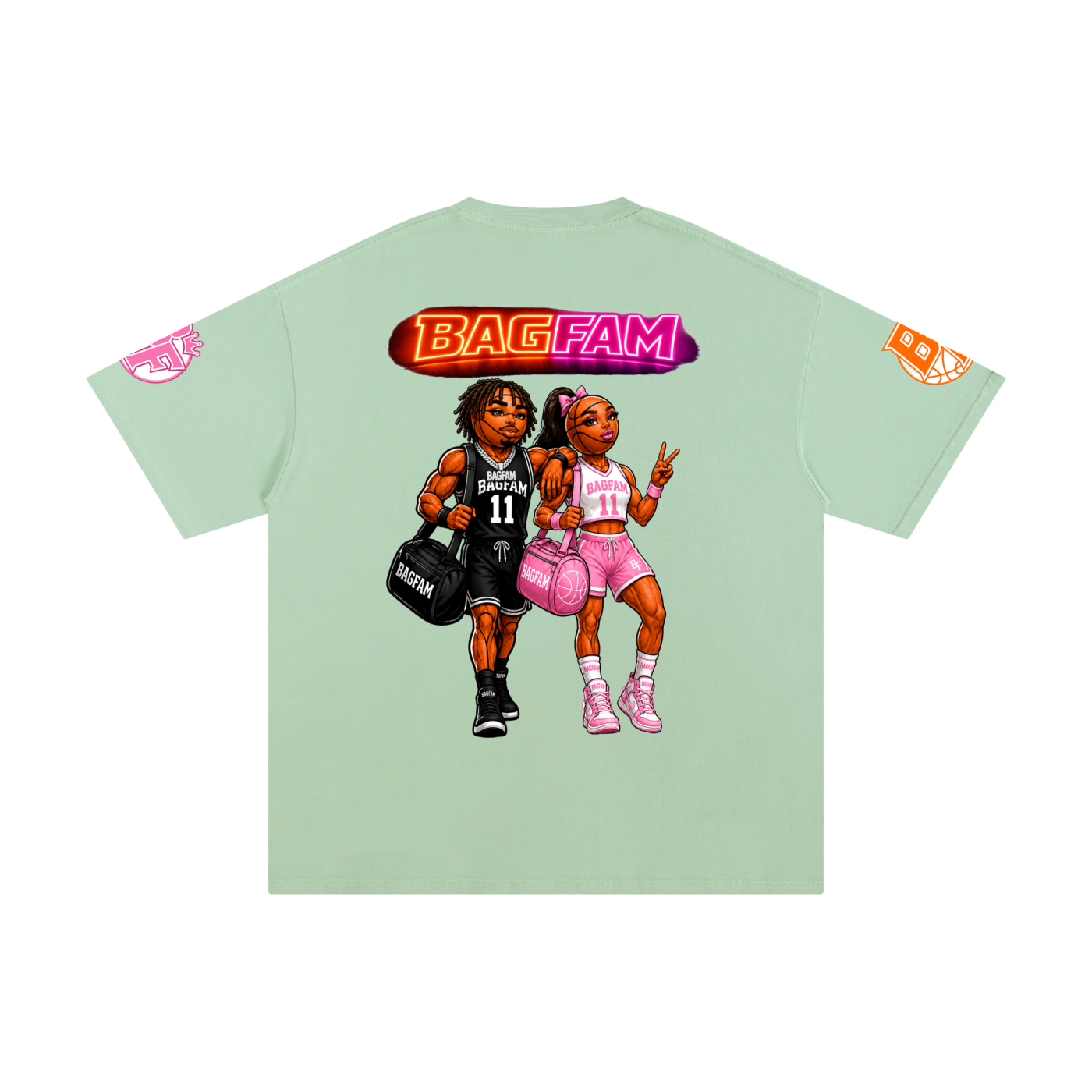 BAG FAM'S  (WORLDS COLLIDE NYC Pure Cotton T-Shirt) unisex