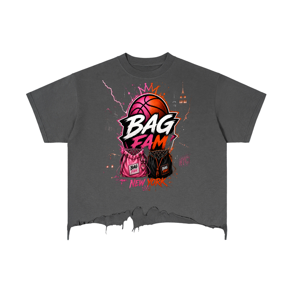 BAG FAM'S  (WORLDS COLLIDE NYC Vintage Hem T-Shirt) unisex