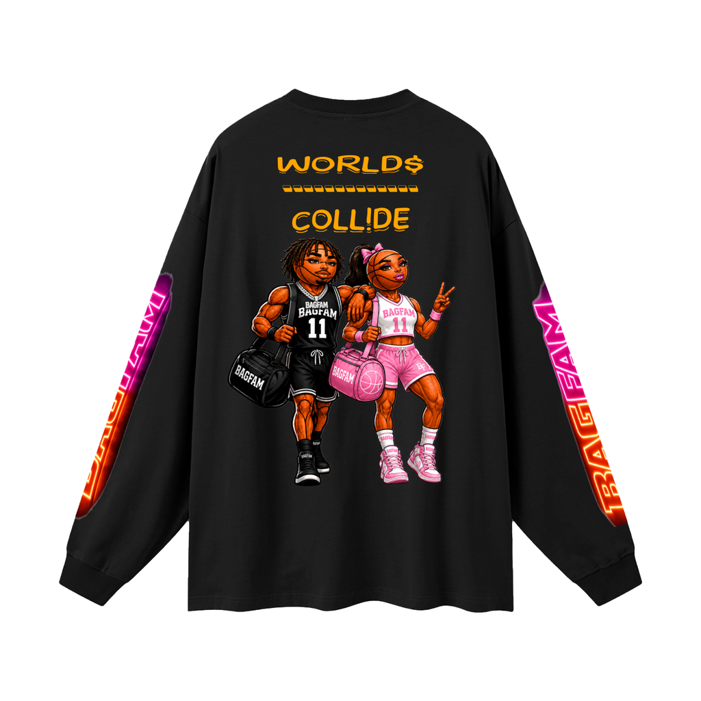 BAG FAM'S  (WORLDS COLLIDE NYC Long Sleeve T-Shirt) unisex