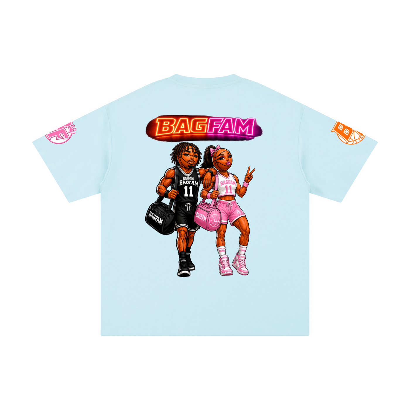 BAG FAM'S  (WORLDS COLLIDE NYC Pure Cotton T-Shirt) unisex