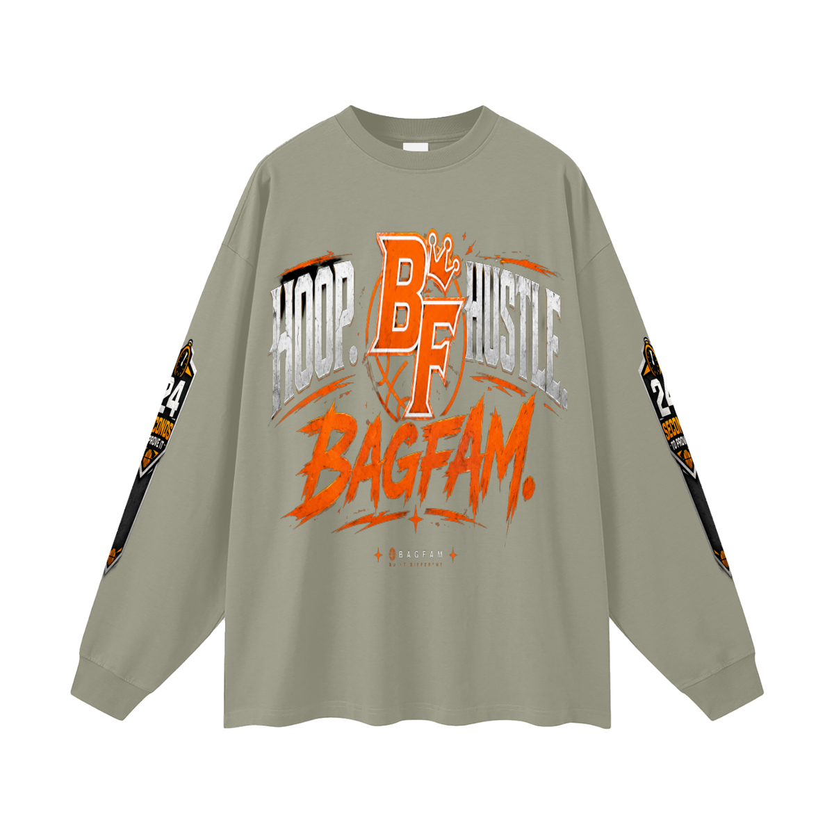 BAG FAM (SHOTCLOCK COLLECTION Oversized  Long Sleeve T-Shirt) men's