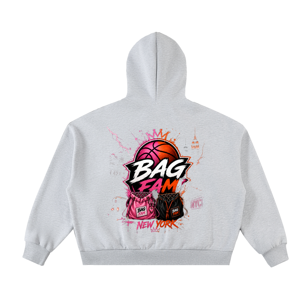 BAG FAM'S (WORLD$/COLL!IDE NYC Full-Zip Boxy Hoodie) UNiSEx