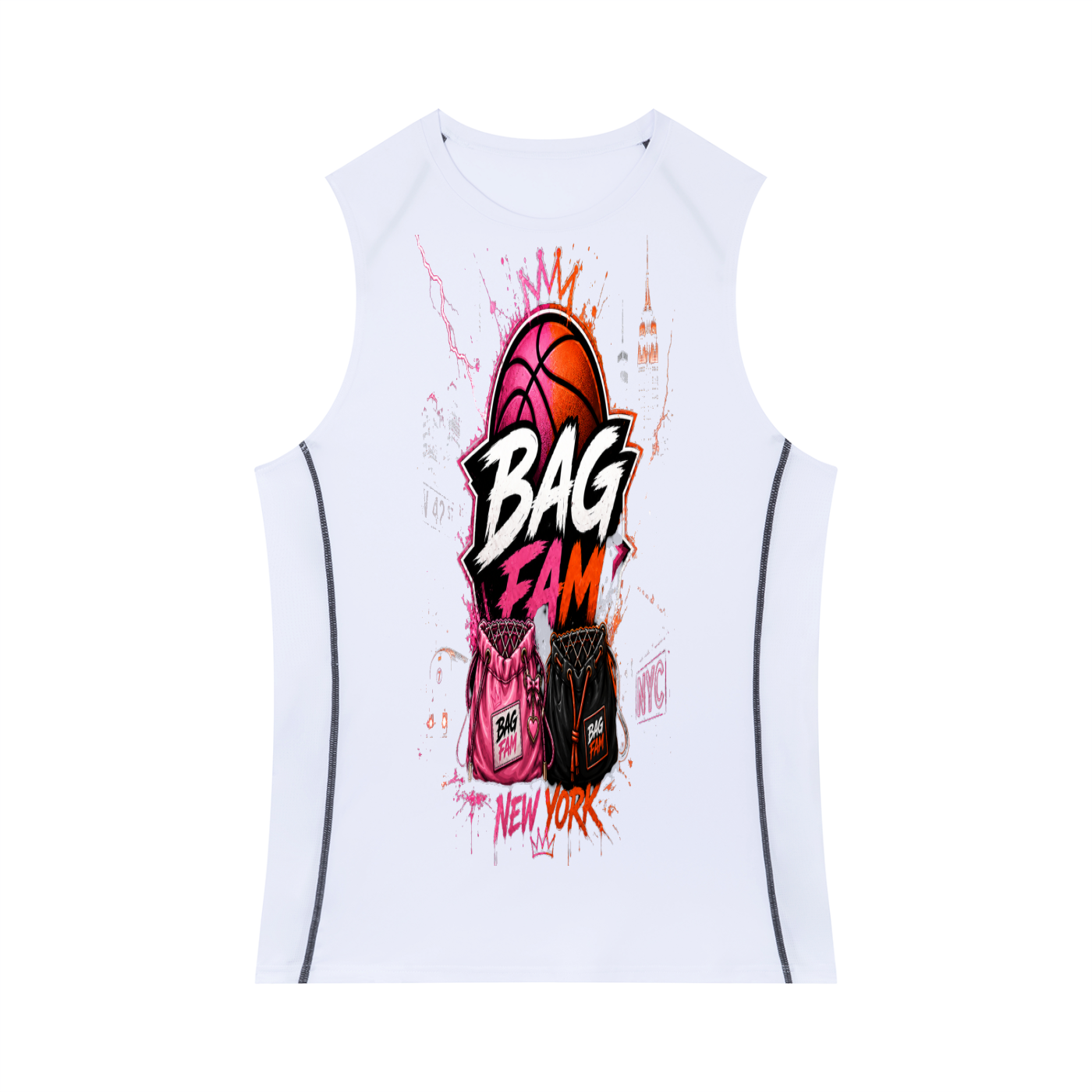 BAG FAM'S  (WORLDS COLLIDE NYC compression Tank Top) Unisex