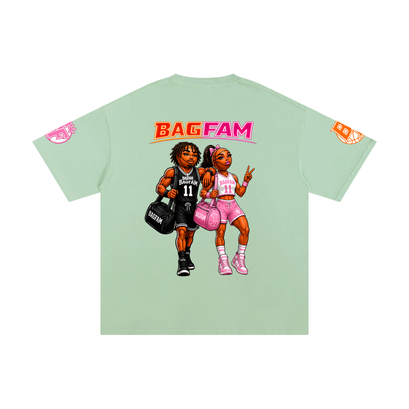 BAG FAM'S  (WORLDS COLLIDE NYC Pure Cotton T-Shirt) unisex