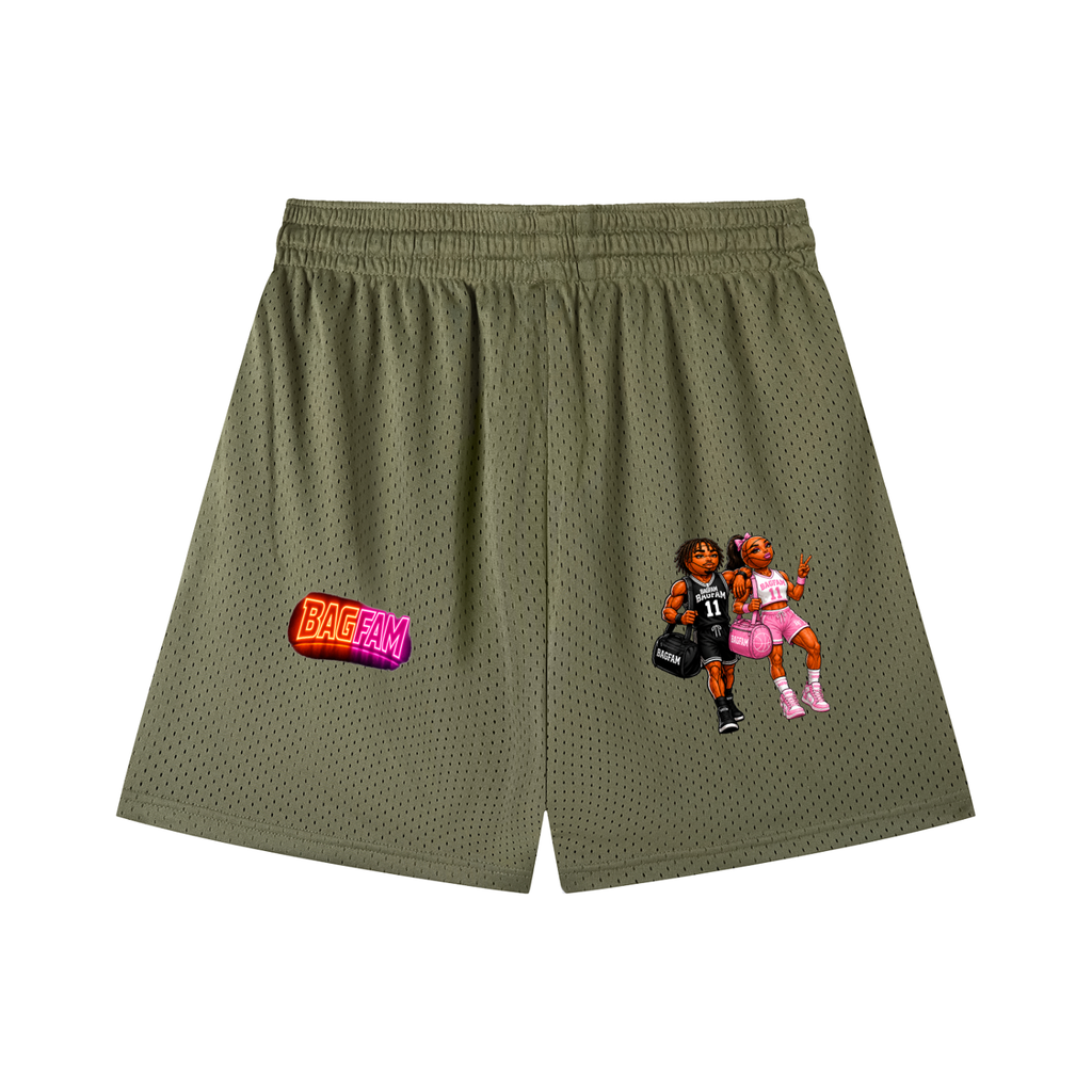 BAG FAM'S  (WORLDS COLLIDE NYC Mesh  Shorts) unisex