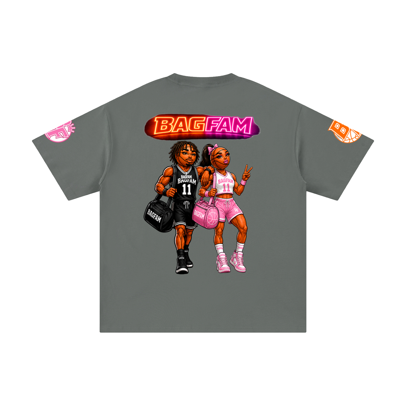 BAG FAM'S  (WORLDS COLLIDE NYC Pure Cotton T-Shirt) unisex