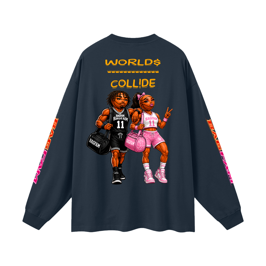 BAG FAM'S  (WORLDS COLLIDE NYC Long Sleeve T-Shirt) unisex