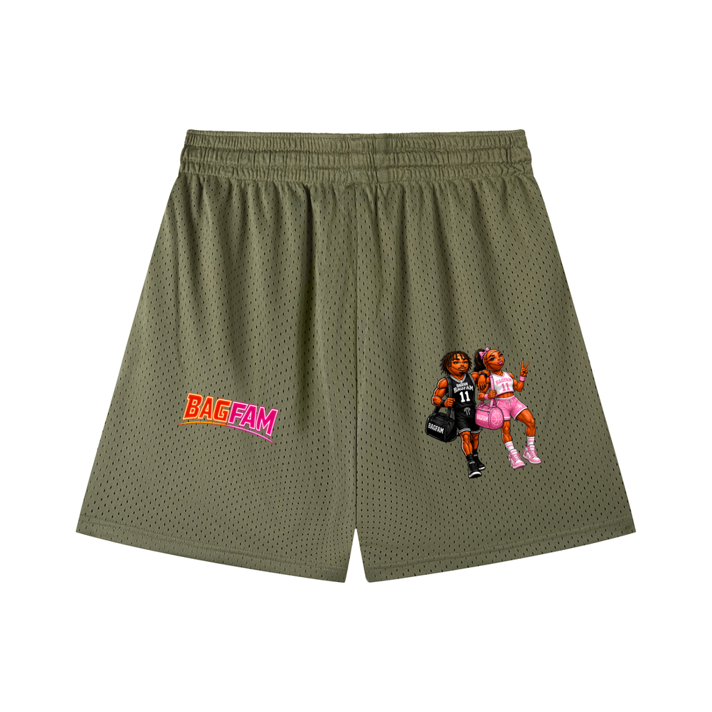 BAG FAM'S  (WORLDS COLLIDE NYC Mesh  Shorts) unisex