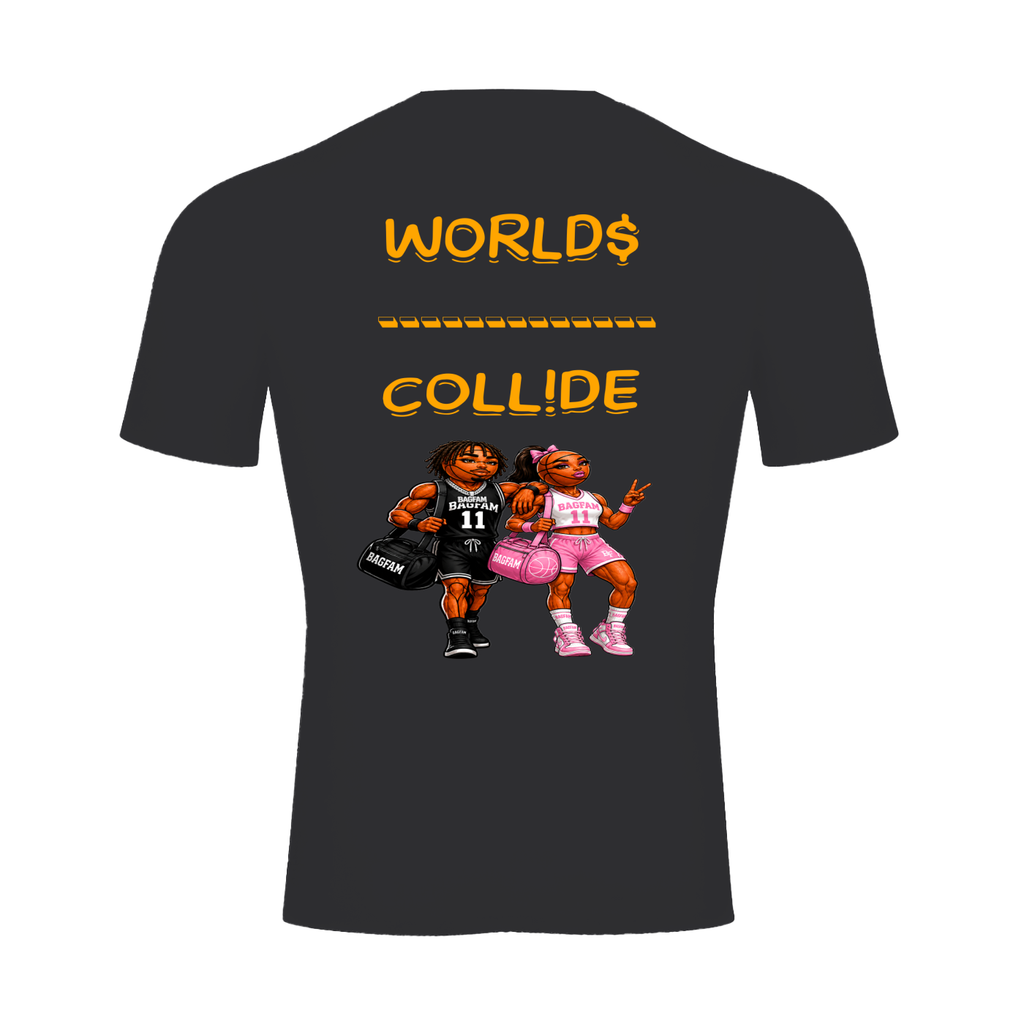 BAG FAM'S  (WORLDS COLLIDE NYC compression Short Sleeve T-Shirt) unisex