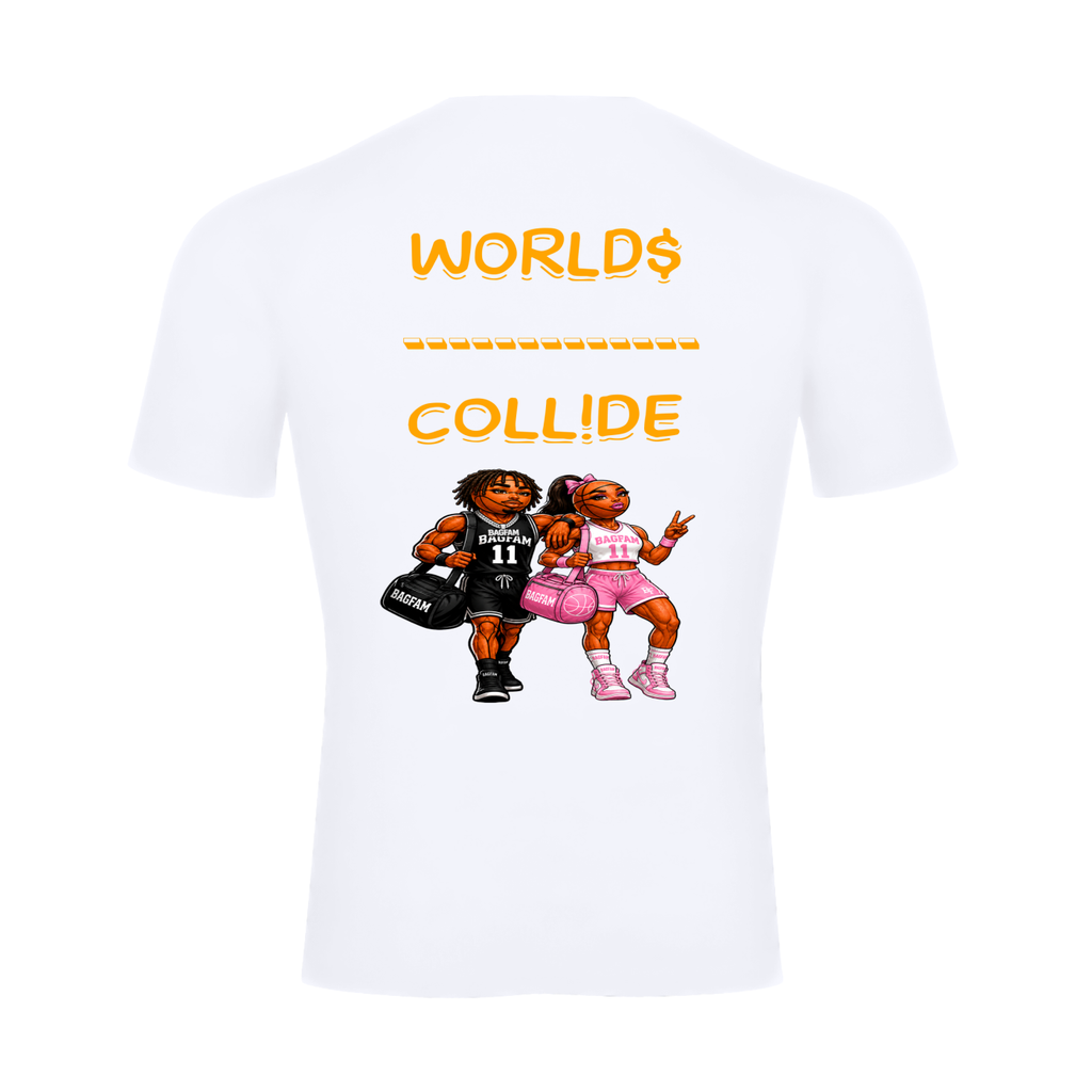 BAG FAM'S  (WORLDS COLLIDE NYC compression Short Sleeve T-Shirt) unisex