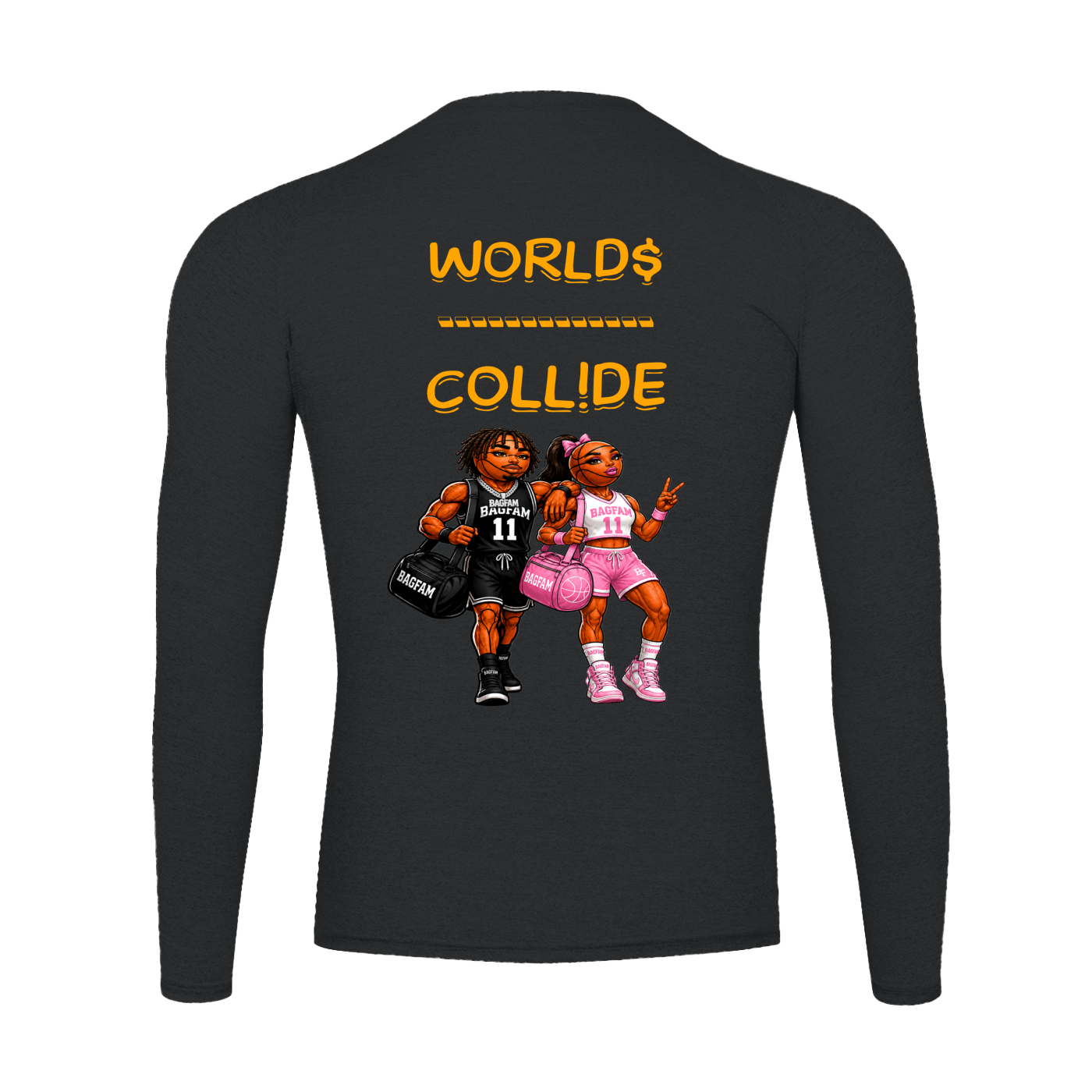 BAG FAM'S  (WORLDS COLLIDE NYC compression Long Sleeve T-Shirt) unisex