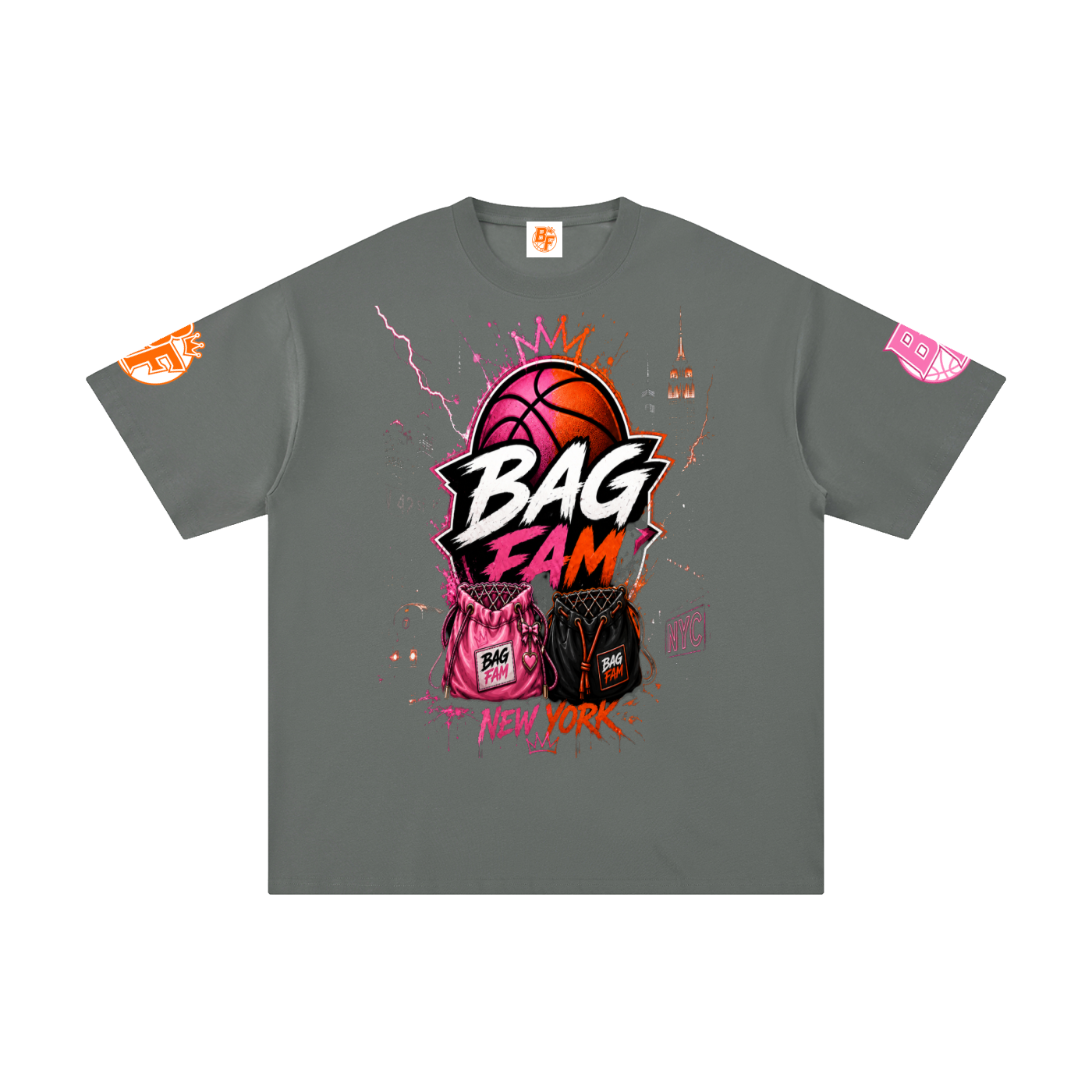 BAG FAM'S  (WORLDS COLLIDE NYC Pure Cotton T-Shirt) unisex