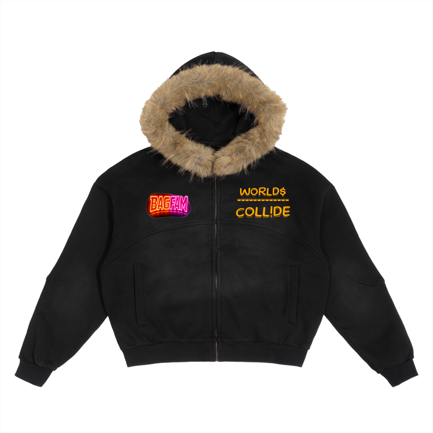 BAGFAM'S WORLD$/COLL!DE NYC Fur COAT) unisex